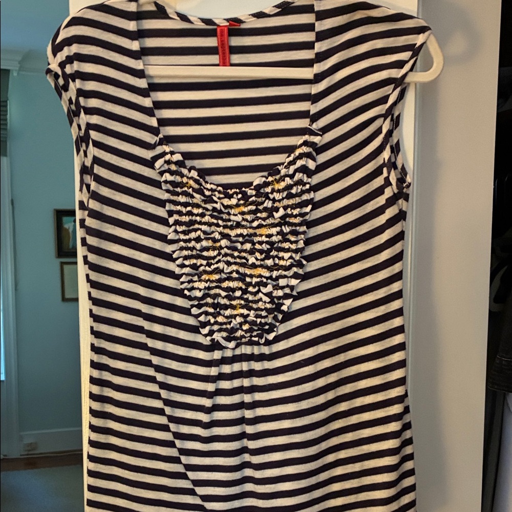 Striped Navy and White Women's Top